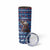 Serbia Christmas Skinny Tumbler with Traditional Santa Eagle Serbian Coat of Arms and Blue Red White Folk Pattern Design - Wonder Print Shop