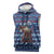 Serbia Christmas Sleeveless Hoodie with Traditional Santa Eagle Serbian Coat of Arms and Blue Red White Folk Pattern Design - Wonder Print Shop