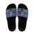 Serbia Christmas Slide Sandals with Traditional Santa Eagle Serbian Coat of Arms and Blue Red White Folk Pattern Design - Wonder Print Shop