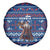 Serbia Christmas Spare Tire Cover with Traditional Santa Eagle Serbian Coat of Arms and Blue Red White Folk Pattern Design - Wonder Print Shop