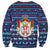 Serbia Christmas Sweatshirt with Traditional Santa Eagle Serbian Coat of Arms and Blue Red White Folk Pattern Design - Wonder Print Shop