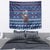 Serbia Christmas Tapestry with Traditional Santa Eagle Serbian Coat of Arms and Blue Red White Folk Pattern Design - Wonder Print Shop