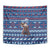 Serbia Christmas Tapestry with Traditional Santa Eagle Serbian Coat of Arms and Blue Red White Folk Pattern Design - Wonder Print Shop