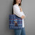 Serbia Christmas Tote Bag with Traditional Santa Eagle Serbian Coat of Arms and Blue Red White Folk Pattern Design - Wonder Print Shop