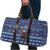 Serbia Christmas Travel Bag with Traditional Santa Eagle Serbian Coat of Arms and Blue Red White Folk Pattern Design - Wonder Print Shop