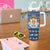 Serbia Christmas Tumbler With Handle with Traditional Santa Eagle Serbian Coat of Arms and Blue Red White Folk Pattern Design - Wonder Print Shop