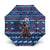 Serbia Christmas Umbrella with Traditional Santa Eagle Serbian Coat of Arms and Blue Red White Folk Pattern Design - Wonder Print Shop