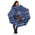 Serbia Christmas Umbrella with Traditional Santa Eagle Serbian Coat of Arms and Blue Red White Folk Pattern Design - Wonder Print Shop