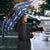 Serbia Christmas Umbrella with Traditional Santa Eagle Serbian Coat of Arms and Blue Red White Folk Pattern Design - Wonder Print Shop