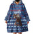 Serbia Christmas Wearable Blanket Hoodie with Traditional Santa Eagle Serbian Coat of Arms and Blue Red White Folk Pattern Design - Wonder Print Shop