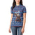 Serbia Christmas Women Polo Shirt with Traditional Santa Eagle Serbian Coat of Arms and Blue Red White Folk Pattern Design - Wonder Print Shop