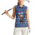 Serbia Christmas Women Sleeveless Polo Shirt with Traditional Santa Eagle Serbian Coat of Arms and Blue Red White Folk Pattern Design - Wonder Print Shop