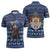 Serbia Christmas Zipper Polo Shirt with Traditional Santa Eagle Serbian Coat of Arms and Blue Red White Folk Pattern Design - Wonder Print Shop