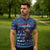 Serbia Christmas Zipper Polo Shirt with Traditional Santa Eagle Serbian Coat of Arms and Blue Red White Folk Pattern Design - Wonder Print Shop