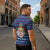 Serbia Christmas Zipper Polo Shirt with Traditional Santa Eagle Serbian Coat of Arms and Blue Red White Folk Pattern Design - Wonder Print Shop