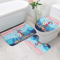 Malta Christmas Bathroom Set with Santa Fish Malta Flag Coral Reef and Red Blue Festive Pattern Design - Wonder Print Shop