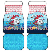 Malta Christmas Car Mats with Santa Fish Malta Flag Coral Reef and Red Blue Festive Pattern Design - Wonder Print Shop