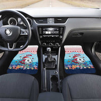 Malta Christmas Car Mats with Santa Fish Malta Flag Coral Reef and Red Blue Festive Pattern Design - Wonder Print Shop