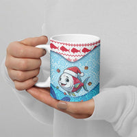 Malta Christmas Ceramic Mug with Santa Fish Malta Flag Coral Reef and Red Blue Festive Pattern Design - Wonder Print Shop