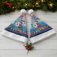 Malta Christmas Santa Hat with Santa Fish Malta Flag Coral Reef and Red Blue Festive Pattern Design - Wonder Print Shop
