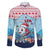 Malta Christmas Family Matching Long Sleeve Bodycon Dress and Hawaiian Shirt with Santa Fish Malta Flag Coral Reef and Red Blue Festive Pattern Design - Wonder Print Shop