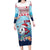 Malta Christmas Family Matching Long Sleeve Bodycon Dress and Hawaiian Shirt with Santa Fish Malta Flag Coral Reef and Red Blue Festive Pattern Design - Wonder Print Shop