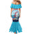 Malta Christmas Family Matching Mermaid Dress and Hawaiian Shirt with Santa Fish Malta Flag Coral Reef and Red Blue Festive Pattern Design - Wonder Print Shop