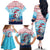 Malta Christmas Family Matching Off The Shoulder Long Sleeve Dress and Hawaiian Shirt with Santa Fish Malta Flag Coral Reef and Red Blue Festive Pattern Design - Wonder Print Shop
