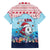 Malta Christmas Family Matching Off The Shoulder Long Sleeve Dress and Hawaiian Shirt with Santa Fish Malta Flag Coral Reef and Red Blue Festive Pattern Design - Wonder Print Shop