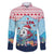 Malta Christmas Family Matching Off The Shoulder Long Sleeve Dress and Hawaiian Shirt with Santa Fish Malta Flag Coral Reef and Red Blue Festive Pattern Design - Wonder Print Shop