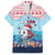 Malta Christmas Family Matching Off Shoulder Maxi Dress and Hawaiian Shirt with Santa Fish Malta Flag Coral Reef and Red Blue Festive Pattern Design - Wonder Print Shop
