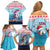 Malta Christmas Family Matching Off Shoulder Short Dress and Hawaiian Shirt with Santa Fish Malta Flag Coral Reef and Red Blue Festive Pattern Design - Wonder Print Shop