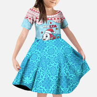 Malta Christmas Family Matching Tank Maxi Dress and Hawaiian Shirt with Santa Fish Malta Flag Coral Reef and Red Blue Festive Pattern Design - Wonder Print Shop