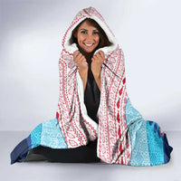 Malta Christmas Hooded Blanket with Santa Fish Malta Flag Coral Reef and Red Blue Festive Pattern Design - Wonder Print Shop