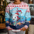 Malta Christmas Kid Ugly Christmas Sweater with Santa Fish Malta Flag Coral Reef and Red Blue Festive Pattern Design - Wonder Print Shop