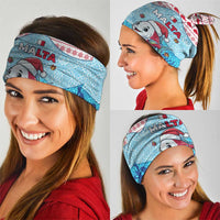 Malta Christmas Neck Gaiter with Santa Fish Malta Flag Coral Reef and Red Blue Festive Pattern Design - Wonder Print Shop
