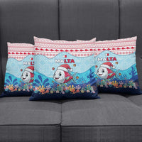 Malta Christmas Pillow Cover with Santa Fish Malta Flag Coral Reef and Red Blue Festive Pattern Design - Wonder Print Shop