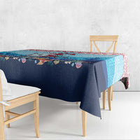 Malta Christmas Tablecloth with Santa Fish Malta Flag Coral Reef and Red Blue Festive Pattern Design - Wonder Print Shop