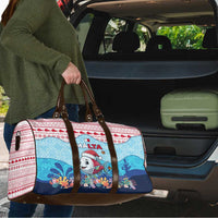 Malta Christmas Travel Bag with Santa Fish Malta Flag Coral Reef and Red Blue Festive Pattern Design - Wonder Print Shop