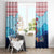 Malta Christmas Window Curtain with Santa Fish Malta Flag Coral Reef and Red Blue Festive Pattern Design - Wonder Print Shop