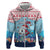 Malta Christmas Zip Hoodie with Santa Fish Malta Flag Coral Reef and Red Blue Festive Pattern Design - Wonder Print Shop