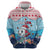Malta Christmas Zip Hoodie with Santa Fish Malta Flag Coral Reef and Red Blue Festive Pattern Design - Wonder Print Shop