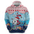 Malta Christmas Zip Hoodie with Santa Fish Malta Flag Coral Reef and Red Blue Festive Pattern Design - Wonder Print Shop
