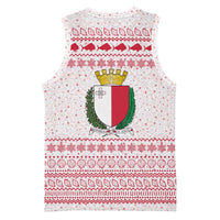 Malta Christmas Basketball Jersey with Santa Driving Vintage Bus Malta Flag and Red White Festive Pattern Design - Wonder Print Shop