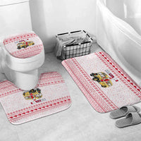 Malta Christmas Bathroom Set with Santa Driving Vintage Bus Malta Flag and Red White Festive Pattern Design - Wonder Print Shop
