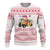 Malta Christmas Ugly Christmas Sweater with Santa Driving Vintage Bus Malta Flag and Red White Festive Pattern Design - Wonder Print Shop
