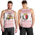 Malta Christmas Men Tank Top with Santa Driving Vintage Bus Malta Flag and Red White Festive Pattern Design - Wonder Print Shop