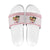 Malta Christmas Slide Sandals with Santa Driving Vintage Bus Malta Flag and Red White Festive Pattern Design - Wonder Print Shop