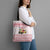 Malta Christmas Tote Bag with Santa Driving Vintage Bus Malta Flag and Red White Festive Pattern Design - Wonder Print Shop