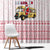 Malta Christmas Window Curtain with Santa Driving Vintage Bus Malta Flag and Red White Festive Pattern Design - Wonder Print Shop